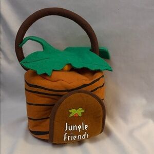 Jungle Friends Kids Plush Activity Toy - Orange & Green